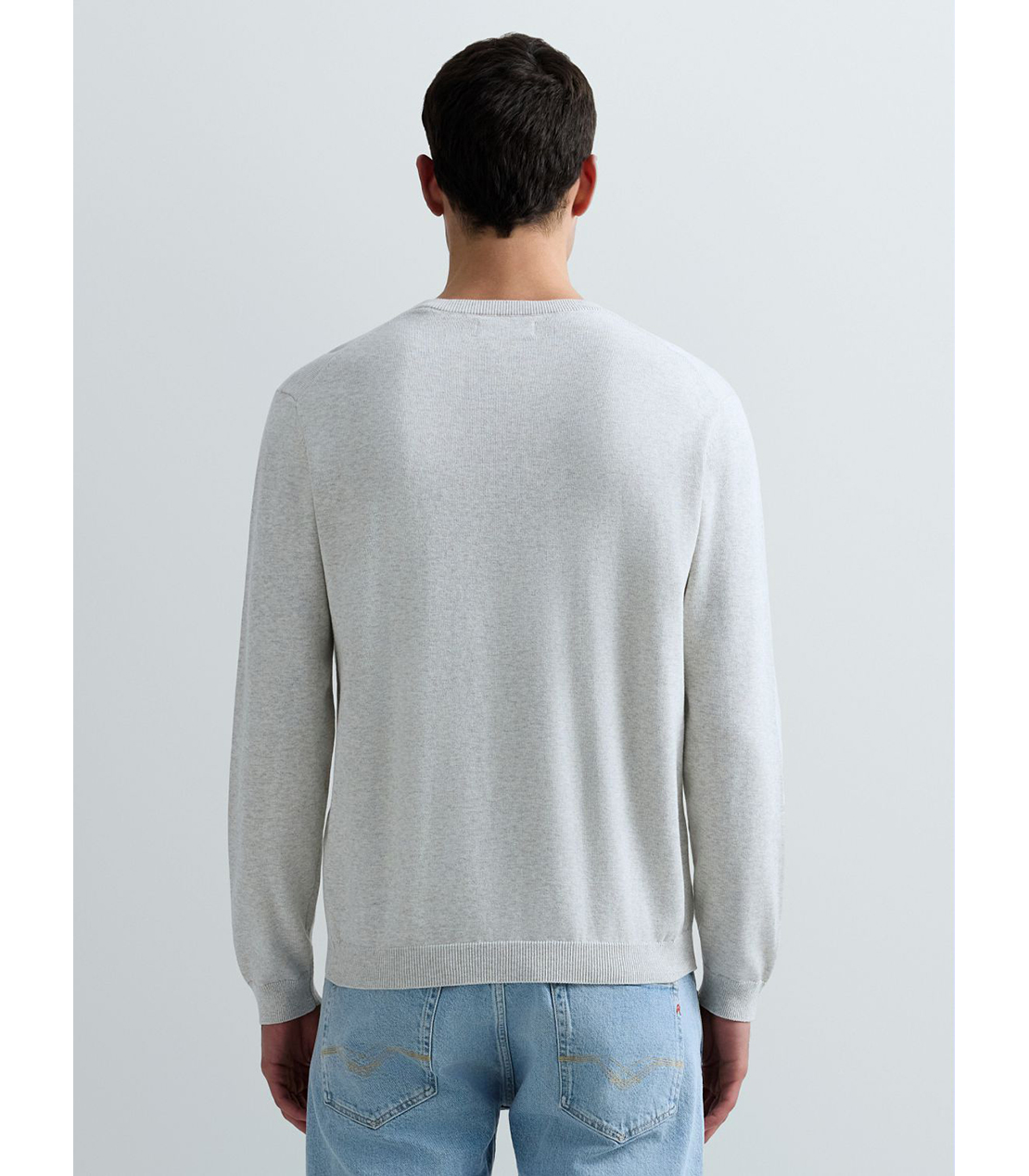 コットンクルーネックロングスリーブセーター 詳細画像 ライトメランジグレー 3